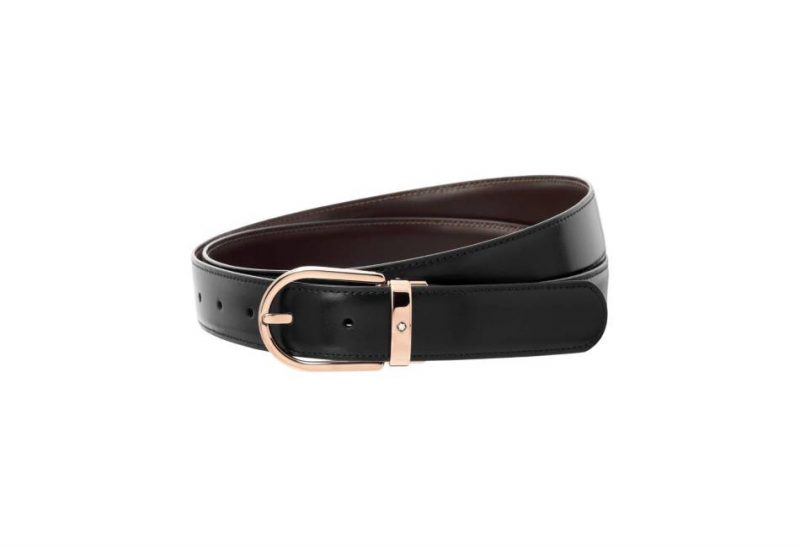 Montblanc Black / Brown Leather Reversable Mens Belt 111633