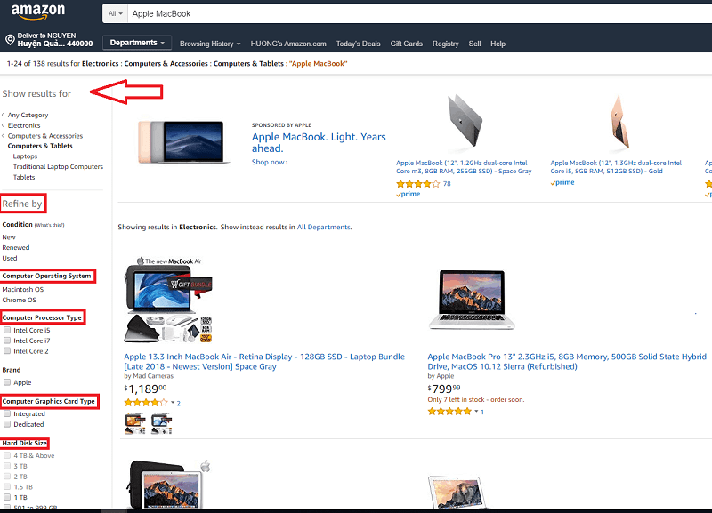 mua Macbook trên Amazon