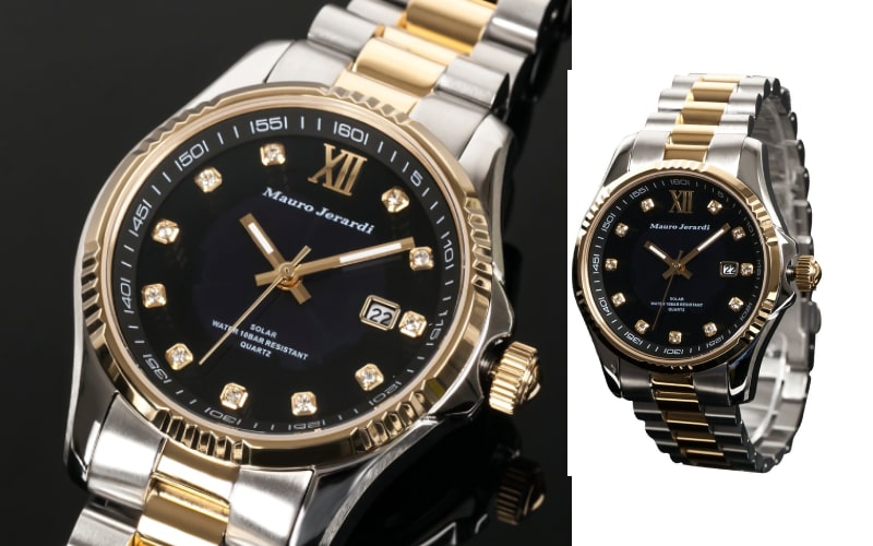 Mauro Jerardi MJ037-2 Solar Zirconia 10BAR Men’s Wristwatch
