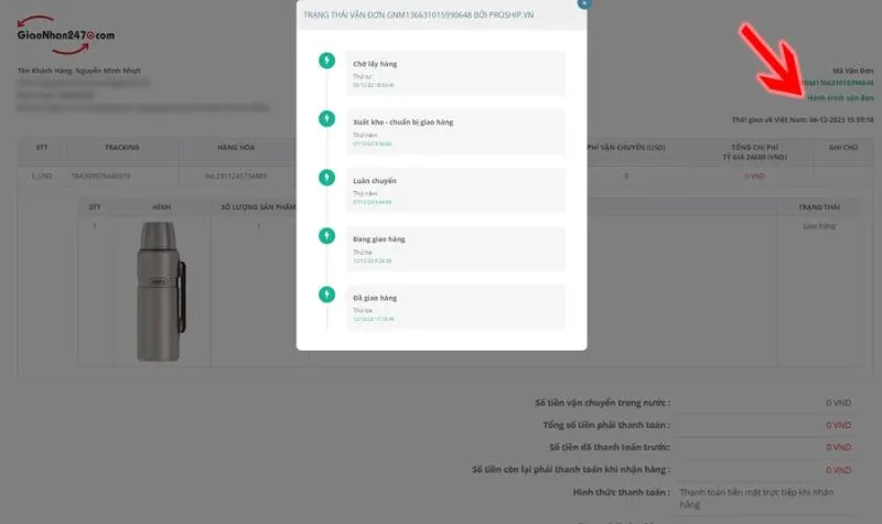 Cach kiem tra hang gui tu nhat ve viet nam