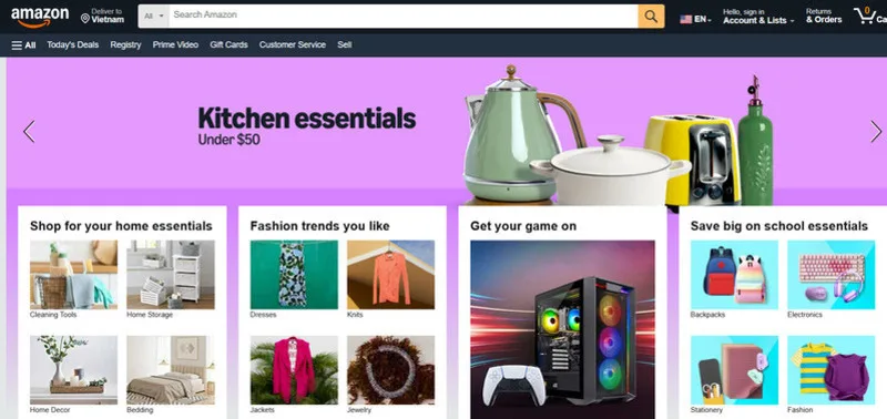 o viet nam co mua hang tren amazon duoc khong