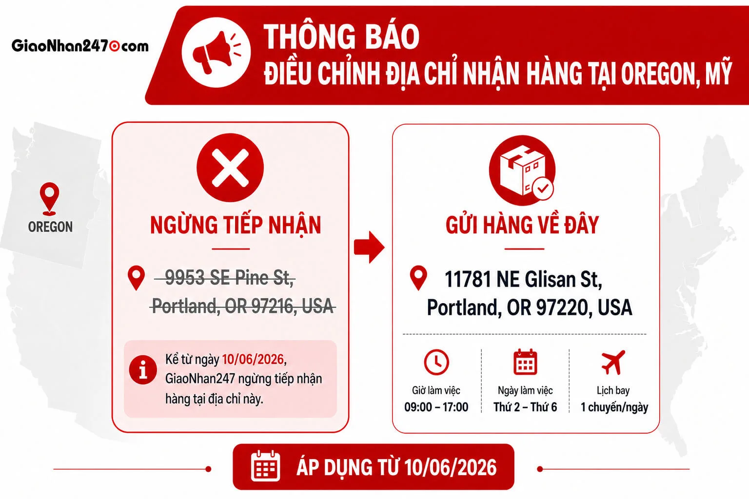 ngừng địa chỉ nhận hàng kho Oregon 2